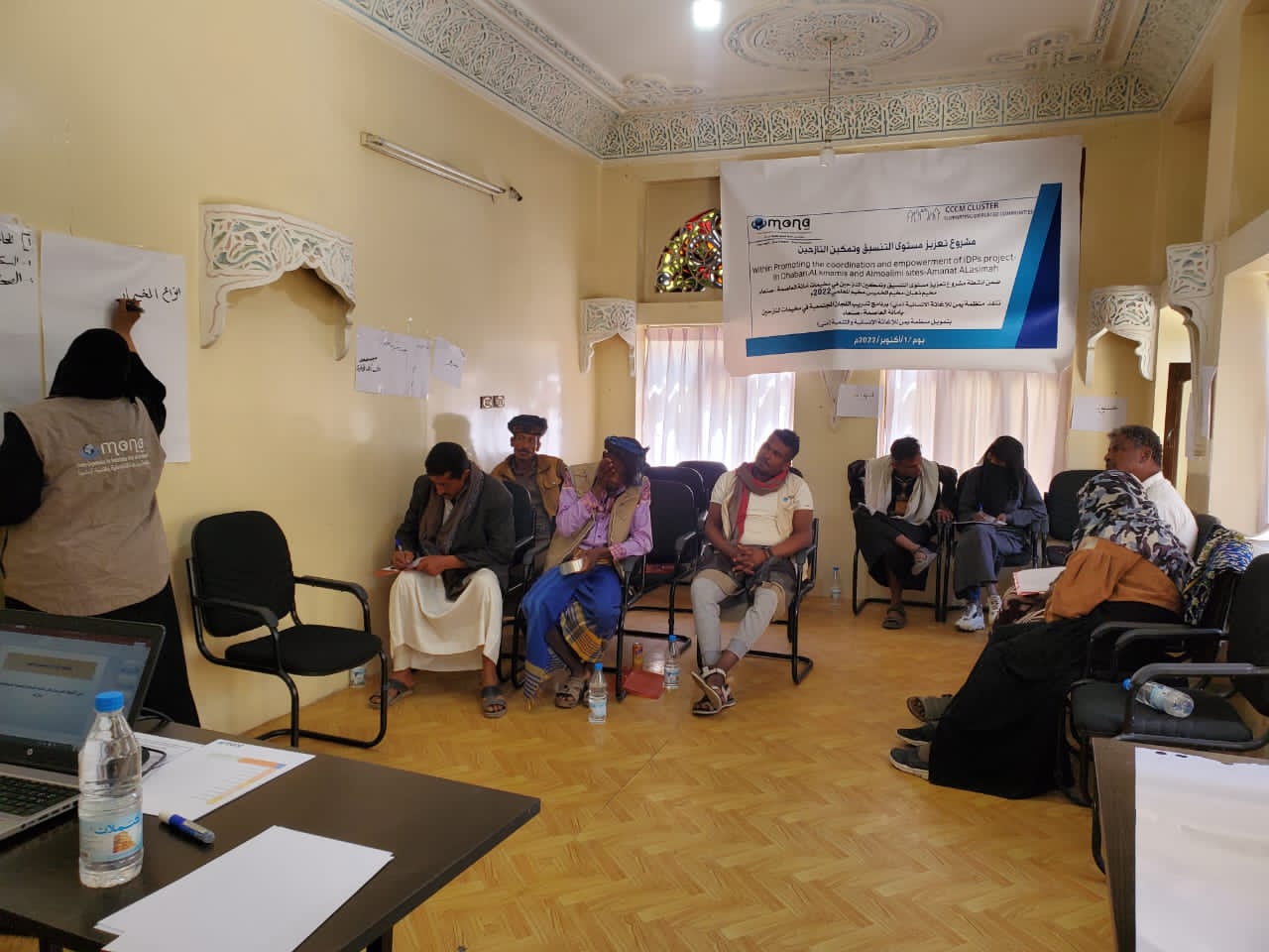 Read more about the article Community committees at  Dhaban, Alkhamis and Almoalimi sites receive training session by MR- CCCM team in Sana’a city