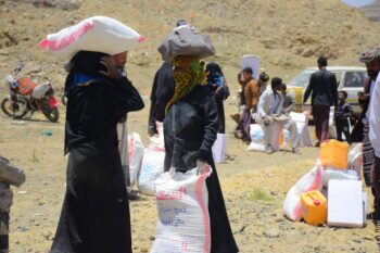 Food supplies deliver to 65 HHs in Sana’a from Mona Relief for the second month